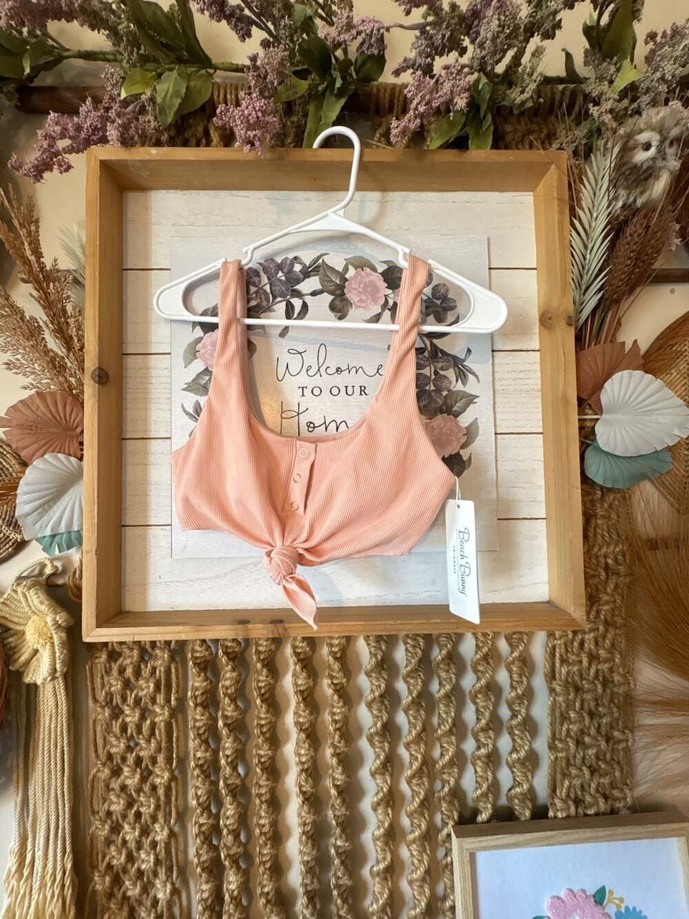 Beach Bunny Swimwear Rib Tide Bralette Bikini Top Blush Pink XL
